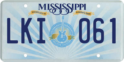 MS license plate LKI061