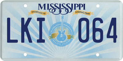 MS license plate LKI064