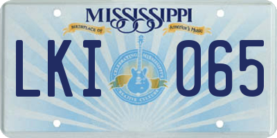 MS license plate LKI065
