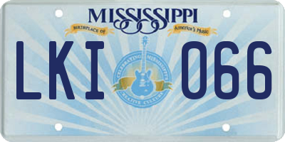 MS license plate LKI066