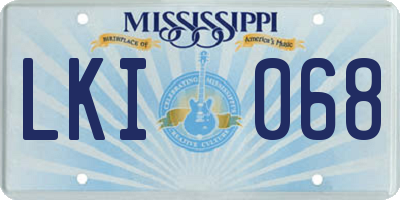 MS license plate LKI068