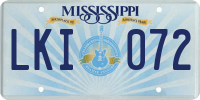 MS license plate LKI072