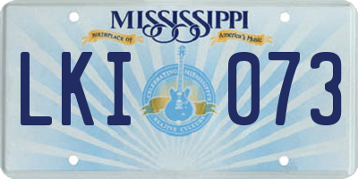 MS license plate LKI073