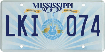 MS license plate LKI074
