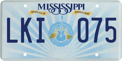 MS license plate LKI075