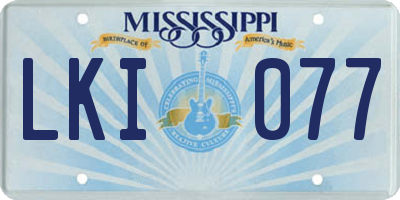 MS license plate LKI077