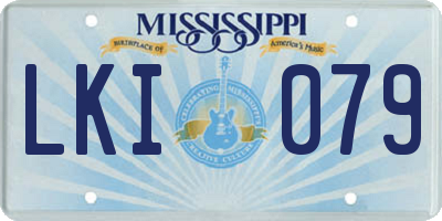 MS license plate LKI079