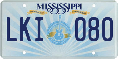 MS license plate LKI080