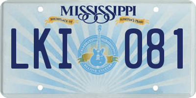 MS license plate LKI081