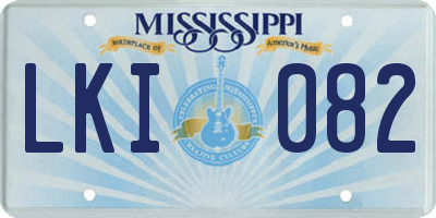 MS license plate LKI082