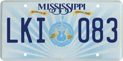 MS license plate LKI083