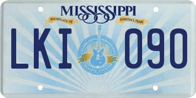 MS license plate LKI090