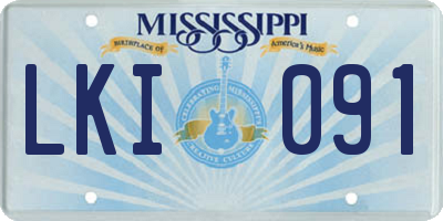 MS license plate LKI091