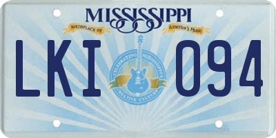 MS license plate LKI094