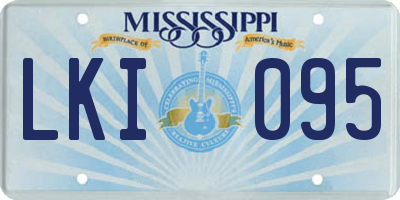 MS license plate LKI095