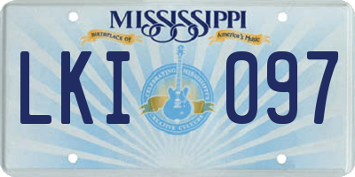 MS license plate LKI097