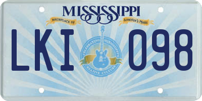 MS license plate LKI098