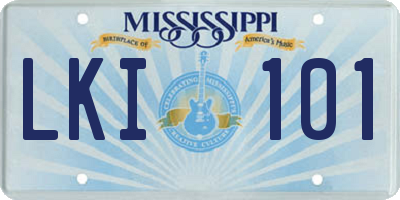 MS license plate LKI101
