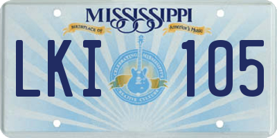 MS license plate LKI105