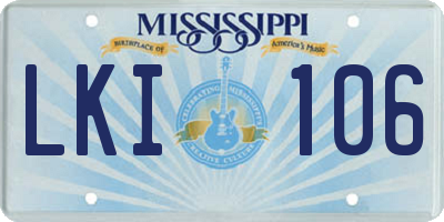 MS license plate LKI106