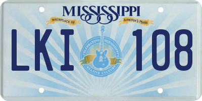 MS license plate LKI108
