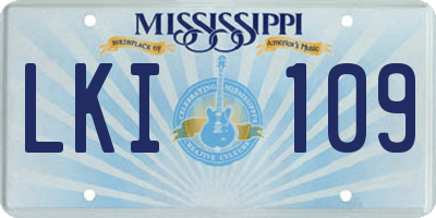 MS license plate LKI109