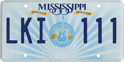 MS license plate LKI111