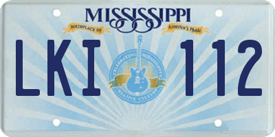 MS license plate LKI112