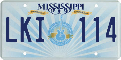 MS license plate LKI114
