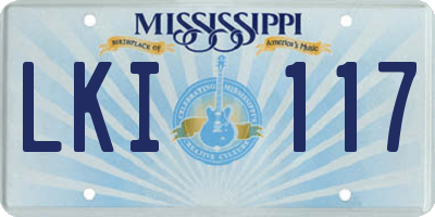 MS license plate LKI117