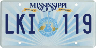 MS license plate LKI119