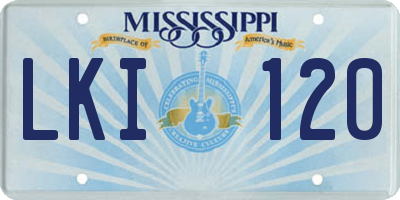 MS license plate LKI120