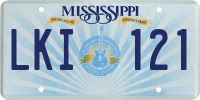 MS license plate LKI121