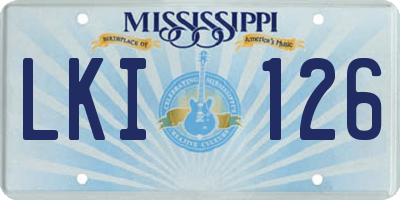 MS license plate LKI126