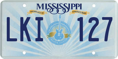 MS license plate LKI127