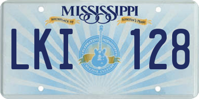 MS license plate LKI128