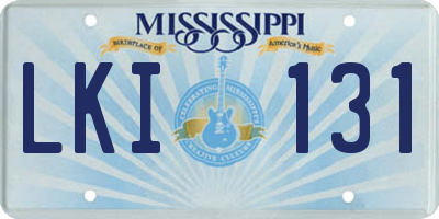 MS license plate LKI131
