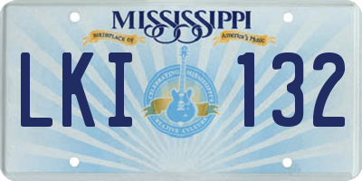 MS license plate LKI132