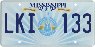 MS license plate LKI133
