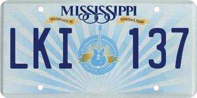 MS license plate LKI137