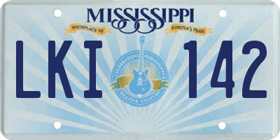 MS license plate LKI142
