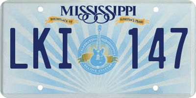 MS license plate LKI147