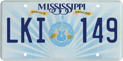 MS license plate LKI149