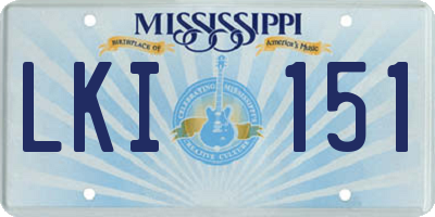 MS license plate LKI151