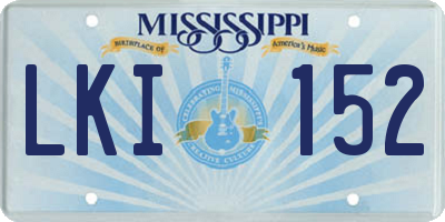 MS license plate LKI152