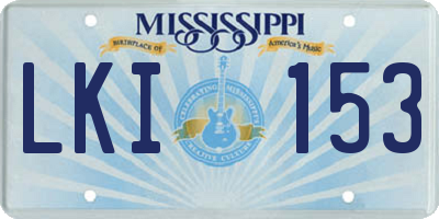 MS license plate LKI153
