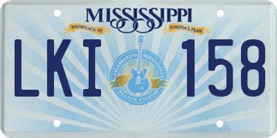 MS license plate LKI158