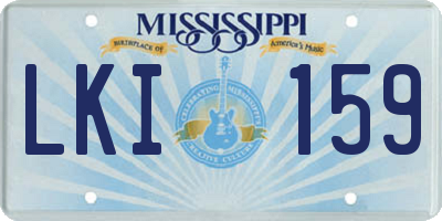 MS license plate LKI159