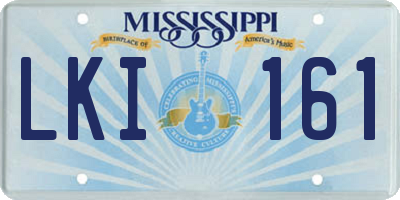 MS license plate LKI161