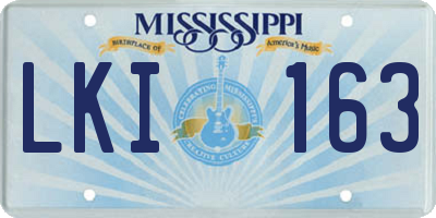 MS license plate LKI163